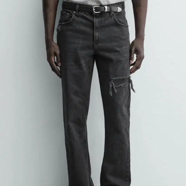 [BUNJANG] Zara Flare Fit Distressed Black Jeans / [31 / EU40] 자라 플레어 핏 청바지 디스트로이드 블랙