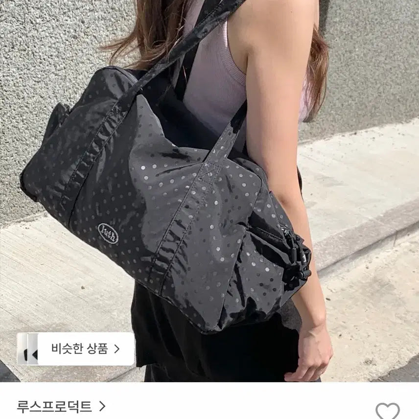 [BUNJANG] Luth Product Black Dot Pattern Duffle Bag / 루스프로덕트 블랙 도트 패턴 더플백