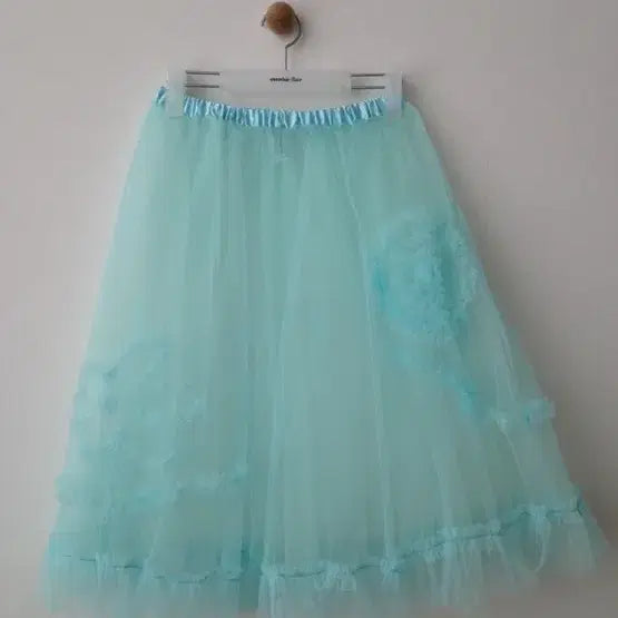 [BUNJANG] Type Service Mesh Layered Ruffle Skirt [Blue] / 타입서비스 스커트