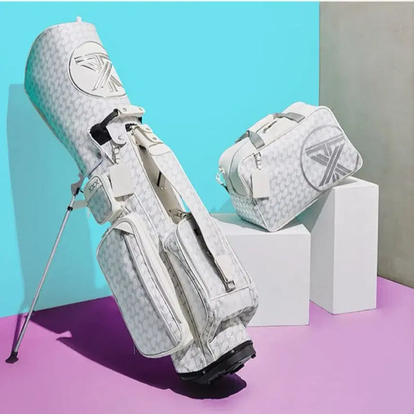 [BUNJANG] Triple X Logo Pattern Golf Caddy Bag Set with Boston Bag / 트리플엑스 캐디백 세트