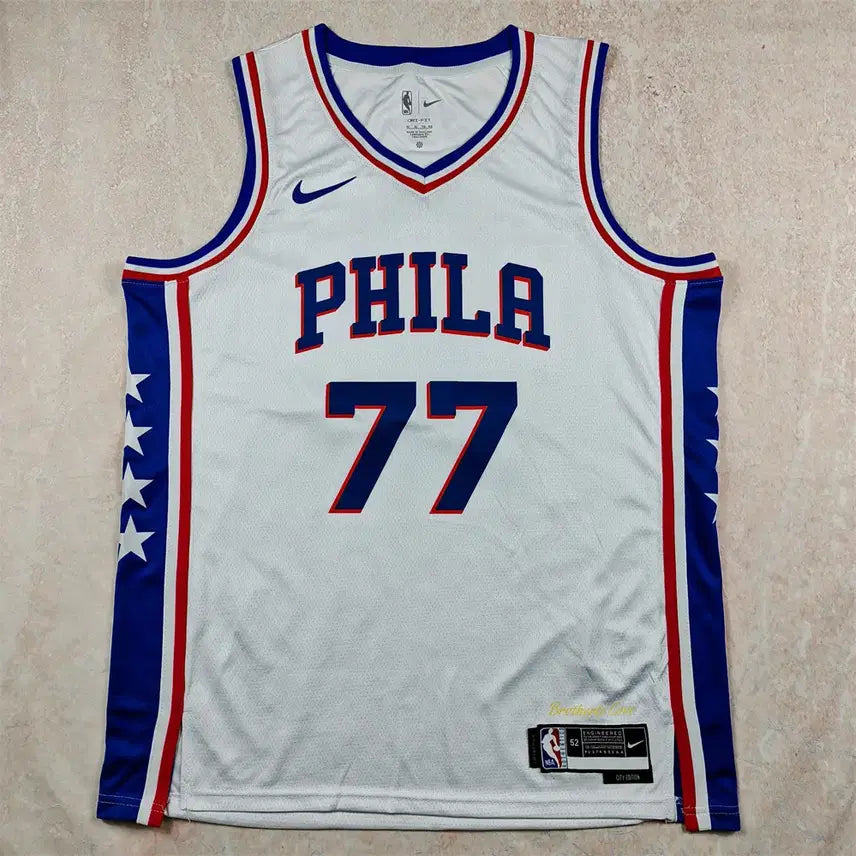 [BUNJANG] Philadelphia 76ers #77 VJ Edgecombe White Basketball Jersey / NBA 필라델피아 세븐티식서스 77번VJ 에지콤화이트 농구 유니폼 핫스윙