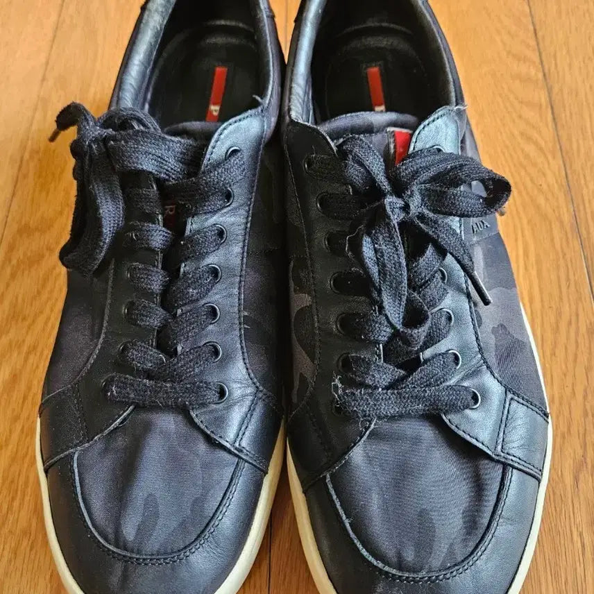 [BUNJANG] Prada Camouflage Fabric Leather Low-Top Sneakers (UK 8.5 / 275mm) / 프라다 카모플라쥬 패브릭 레더 스니커즈 (8.5 / 275mm)