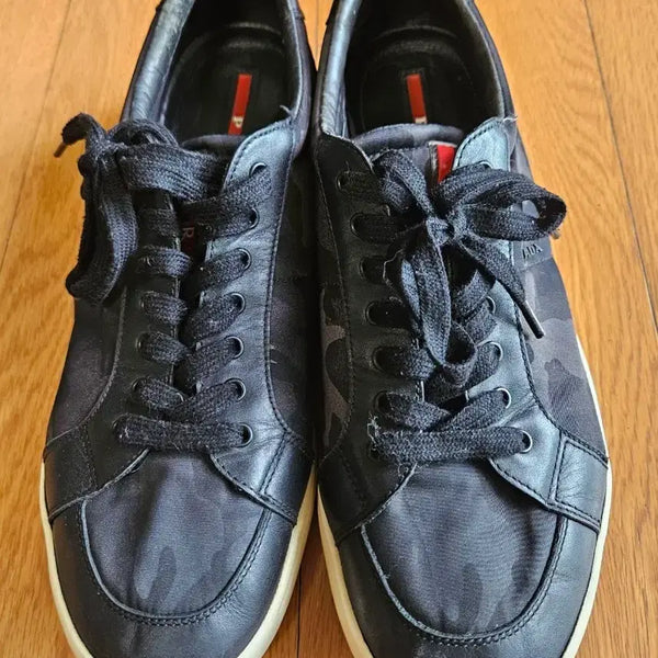 [BUNJANG] Prada Camouflage Fabric Leather Low-Top Sneakers (UK 8.5 / 275mm) / 프라다 카모플라쥬 패브릭 레더 스니커즈 (8.5 / 275mm)