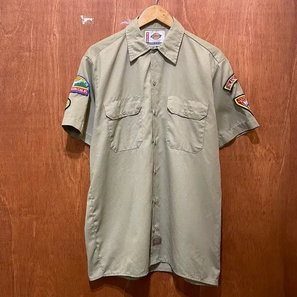 [BUNJANG] Dickies Embroidered Patch Short Sleeve Work Shirt Beige (M) / (M) Dickies 디키즈 반팔 워크 셔츠 자수 패치 베이지