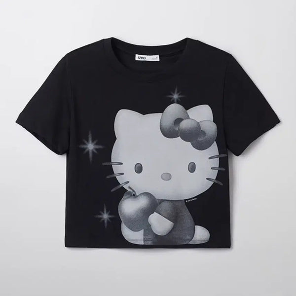 [BUNJANG] Spao Sanrio Hello Kitty Cropped T-Shirt M (Sealed) / 미개봉) 스파오 산리오 헬로키티 크롭 반팔티 M