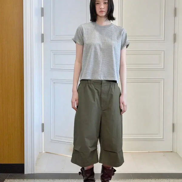 [BUNJANG] LOW CLASSIC Washed Cotton Cargo Half Pants Olive Khaki / [s] 로우클래식 워시드코튼카고하프팬츠