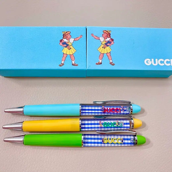 [BUNJANG] Gucci Checkered Ballpoint Pen Set / 구찌 볼펜 세트