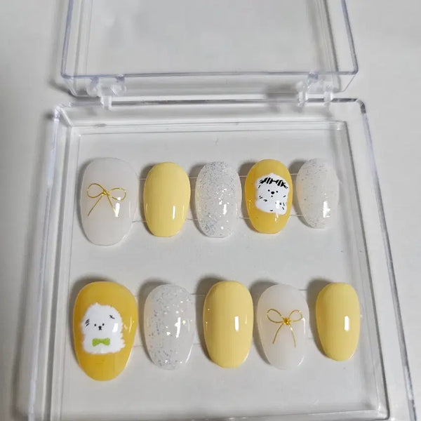 [BUNJANG] Handmade Nail Tips - Short Oval Set / 수제네일팁