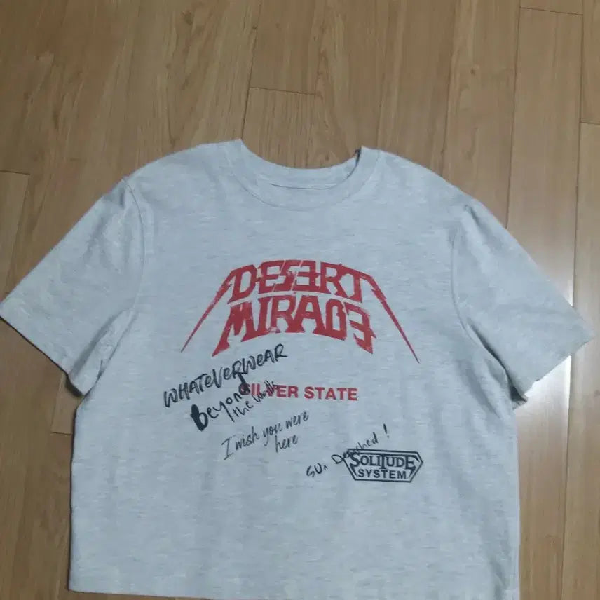 [BUNJANG] SYSTEM Melange Gray "DESERT MIRAGE" Graphic Print T-Shirt / SYSTEM 티셔츠F