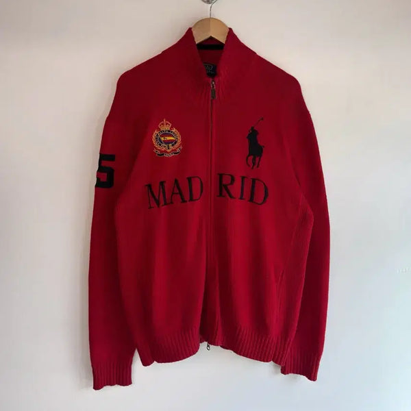 [BUNJANG] Polo Ralph Lauren Madrid Big Pony Two-Way Knit Zip-Up / 폴로 랄프로렌 루즈핏 마드리드 빅포니 투웨이 니트 집업