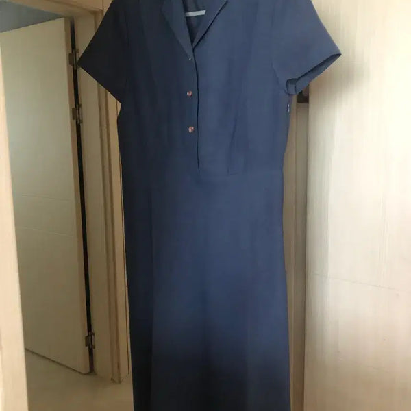 [BUNJANG] MUST BE Navy Short Sleeve Shirt Dress / MUST BE-네이비 반팔 셔츠 원피스