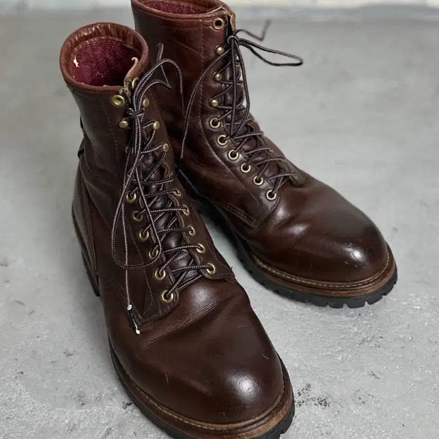 [BUNJANG] Red Wing 80's PT83 Logger Boots Vibram Sole 8.5D Brown / [265] 80's USA Made 레드윙 PT83 로거 부츠 비브람솔