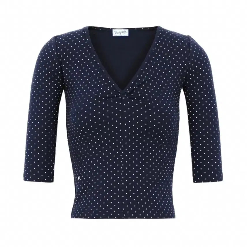 [BUNJANG] Fayejade Navy Dot 7-Part Sleeve Top / 페일제이드 7부 네이비 도트
