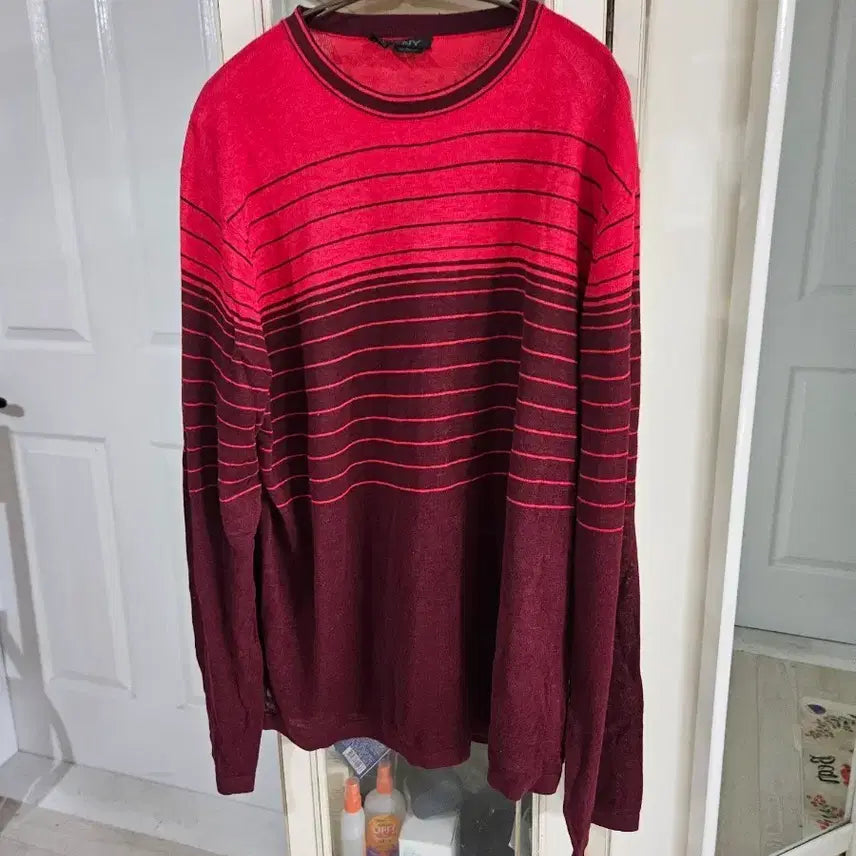 [BUNJANG] DKNY 100% Linen Stripe Cardigan / 디케이앤와이 가디건 마100퍼