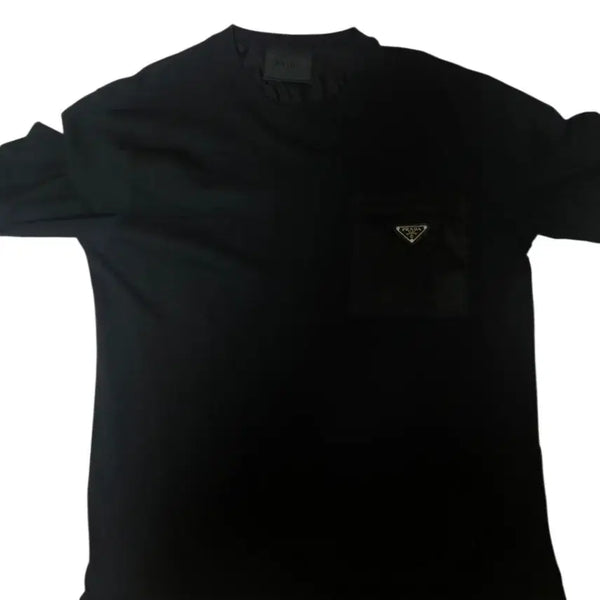 [BUNJANG] Prada Men's Black Re-Nylon Triangle Logo Pocket Short Sleeve T-Shirt XXL / [XXL/정품] 프라다(PRADA) 리나일론 삼각 로고 포켓 반팔티 블랙