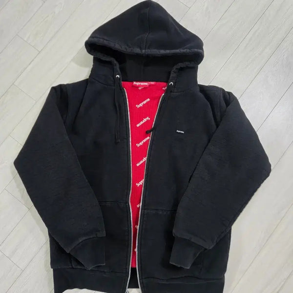 [BUNJANG] Supreme Black Thermal Hooded Zip-Up Jacket / 슈프림 블랙 컬러 써멀 후드 집업