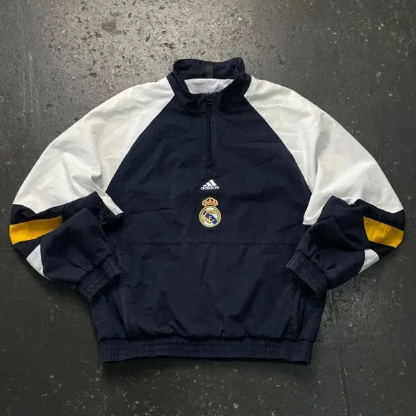 [BUNJANG] Adidas Real Madrid Icons Anorak (Hole on Back) - Size 100 / 100 아디다스 레알마드리드 아이콘 아노락 (뒷면 구멍)