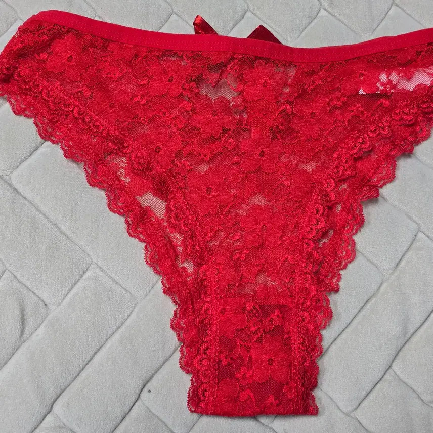 [BUNJANG] Low-Rise Rhinestone Lace T-Panty - Pre-owned / 로우라이즈 라인스톤 레이스 T팬티 - 중고