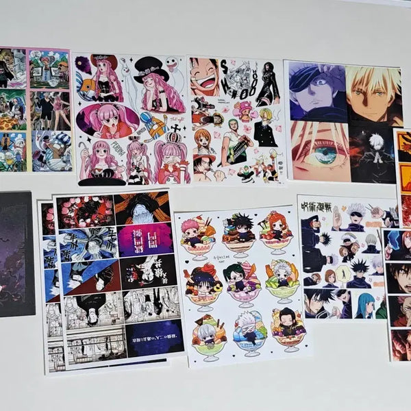 [BUNJANG] One Piece, Jujutsu Kaisen Ins Stickers and Memo Pad Set / 원피스 , 주술 인믹 인스 세트 C