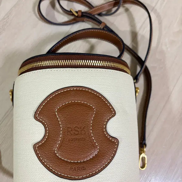 [BUNJANG] Rosa.K Canvas Shoulder Bag Ivory Brown / 로사케이 캔버스 숄더백 아이보리 브라운