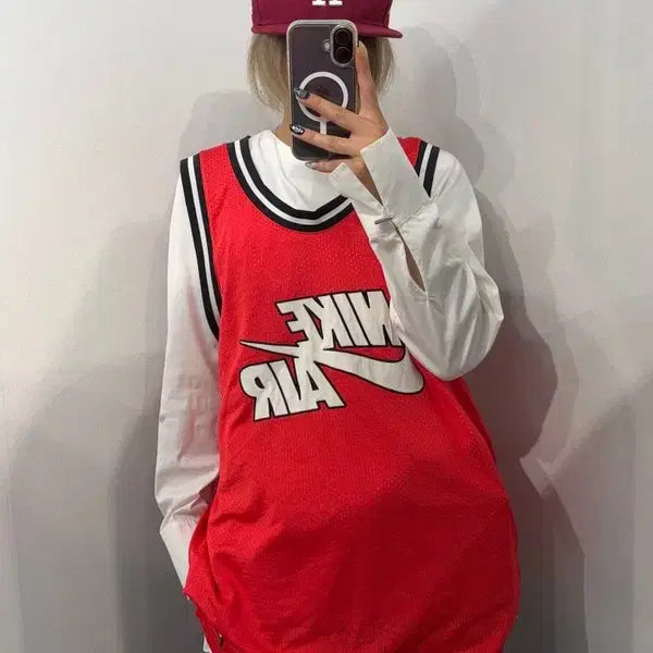 [BUNJANG] Nike Retro Basketball Jersey Tank Top Red XL / XL 나이키 레트로 바스켓볼 농구 유니폼 민소매 져지 레드