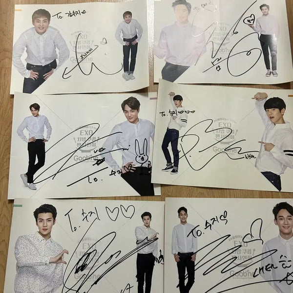 [BUNJANG] EXO Bundle Set Autographed Photos / 엑소 친필 싸인 일괄