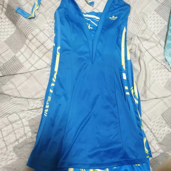[BUNJANG] Adidas Blue Yellow Pattern Dress / 아디다스 원피스 블루 옐로우 패턴 등