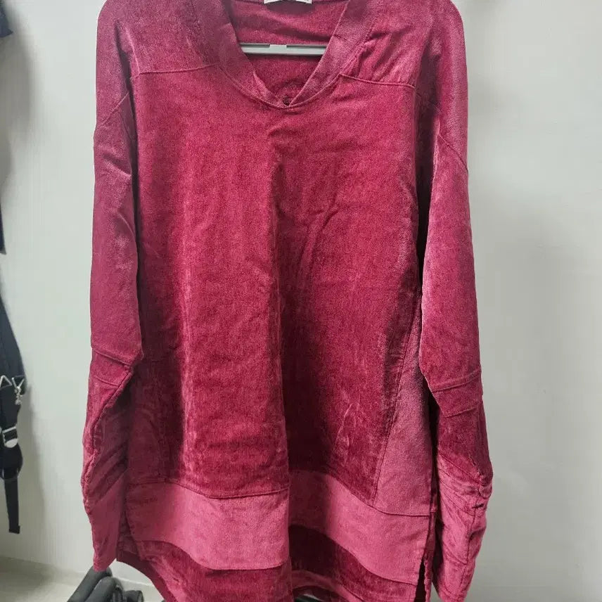 [BUNJANG] Velvet Oversized Hockey Jersey / 벨벳 오버핏 하키져지