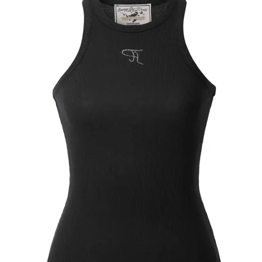 [BUNJANG] 3Times Jewel Tank Top Black / 쓰리타임즈 쥬얼 탱크 탑 S 블랙
