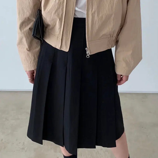 [BUNJANG] Sage Pleated Midi Skirt Navy S / sage 플리츠 미디 스커트 네이비 S