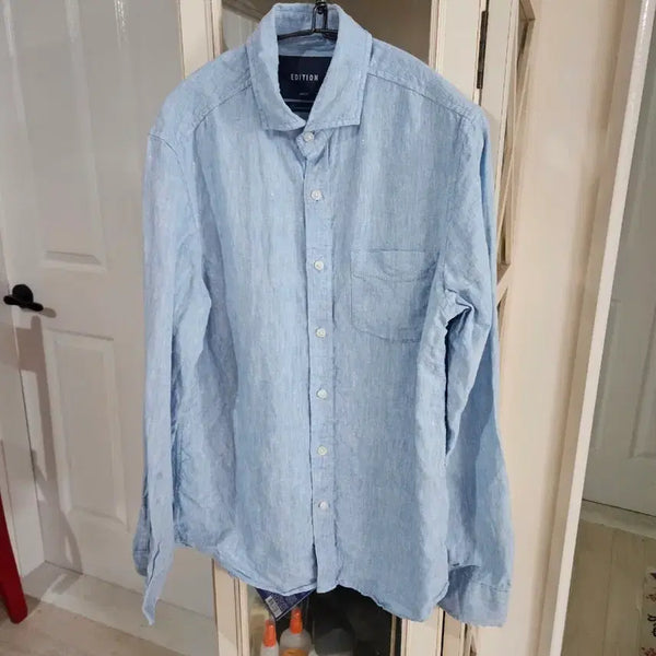 [BUNJANG] EDITION Linen Shirt Sky Blue / EDITION 셔츠 하늘색 린넨