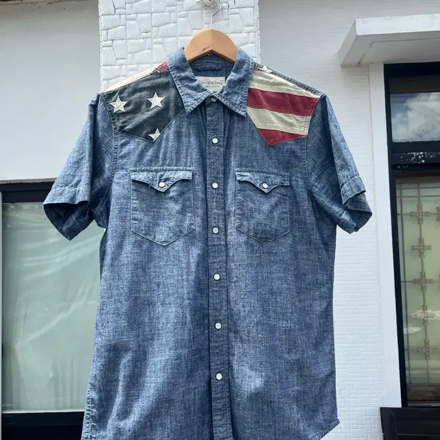 [BUNJANG] Denim & Supply Denim Short Sleeve Shirt M / 데님앤서플라이 데님 반팔셔츠 M