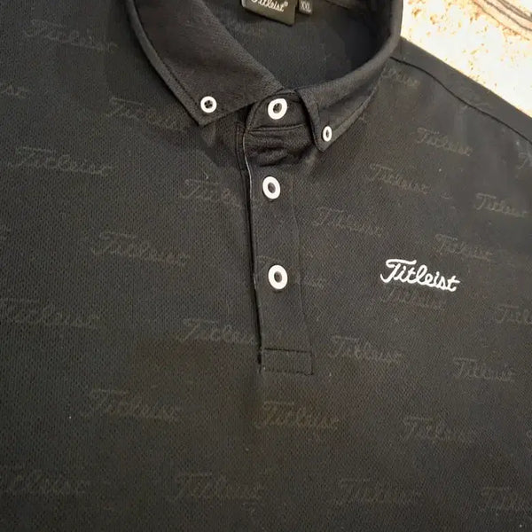 [BUNJANG] Titleist Golf Apparel Short-Sleeve Polo Shirt Black 110 / 타이틀리스트 골프웨어 반팔 카라티 블랙 110 가슴단면 58