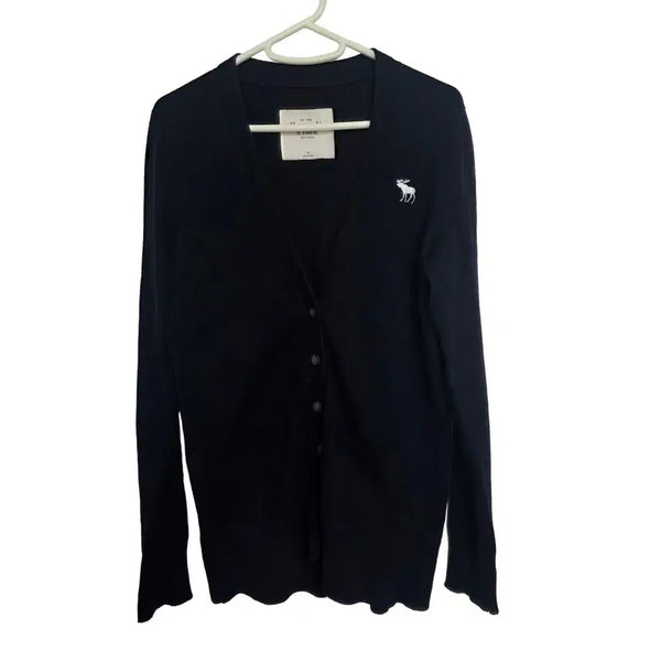 [BUNJANG] Abercrombie & Fitch Dark Navy Knit Cardigan (M) / 아베크롬비 다크 네이비 니트 가디건 (M)