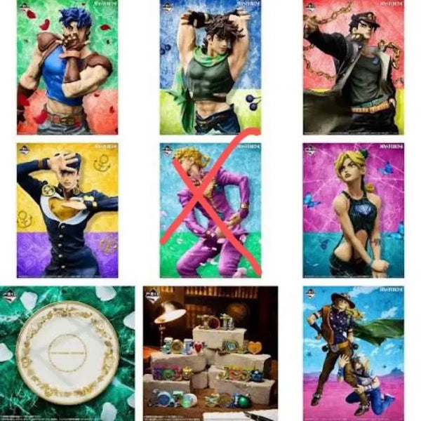 [BUNJANG] JoJo's Bizarre Adventure Ichiban Kuji Stardust Crusaders Bundle Set (Includes G Prize Plates) / 죠죠 제일복권 별들의 모임 A B C D F 라스트원 일괄 (접시 g상 동봉)
