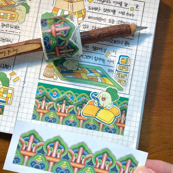 [BUNJANG] Neuru Ggaebi Shop Dancheong Die-Cut Washi Tape Bundle Set / 느루깨비상점 단청 다이컷 마테 드림주의 처마밑단청 힝고미 콩둥이네 콜라보 특전 수일코
