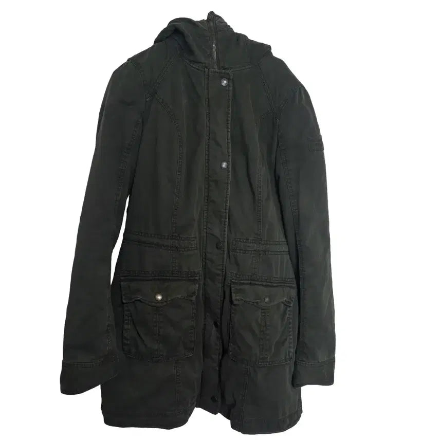 [BUNJANG] Abercrombie Khaki Parka Fur Long Jacket (S) / 아베크롬비 카키 야상 퍼 롱 자켓 (S)