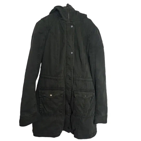 [BUNJANG] Abercrombie Khaki Parka Fur Long Jacket (S) / 아베크롬비 카키 야상 퍼 롱 자켓 (S)