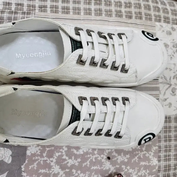 [BUNJANG] Myeongjin White Sneakers / 화이트 스니커즈 Myeongjin 새제품