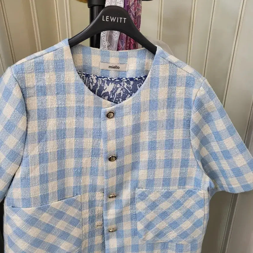 [BUNJANG] Mielo Check Jacket Blue / 미엘로 체크 자켓 블루