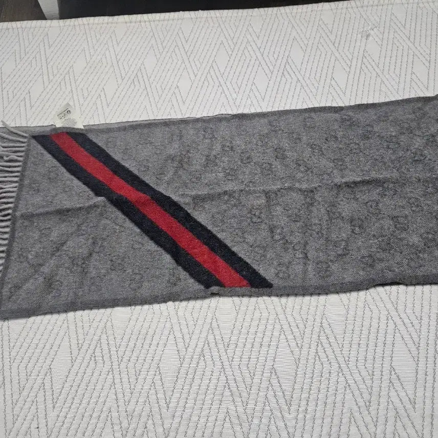 [BUNJANG] Gucci Check Wool Scarf Gray / 구찌 체크 머플러 그레이