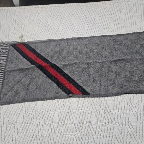 [BUNJANG] Gucci Check Wool Scarf Gray / 구찌 체크 머플러 그레이