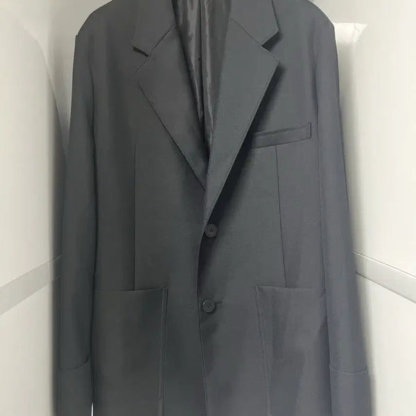 [BUNJANG] Solid Homme Black Turn-Up Blazer / 솔리드옴므 블랙 턴업 블레이져 48사이즈