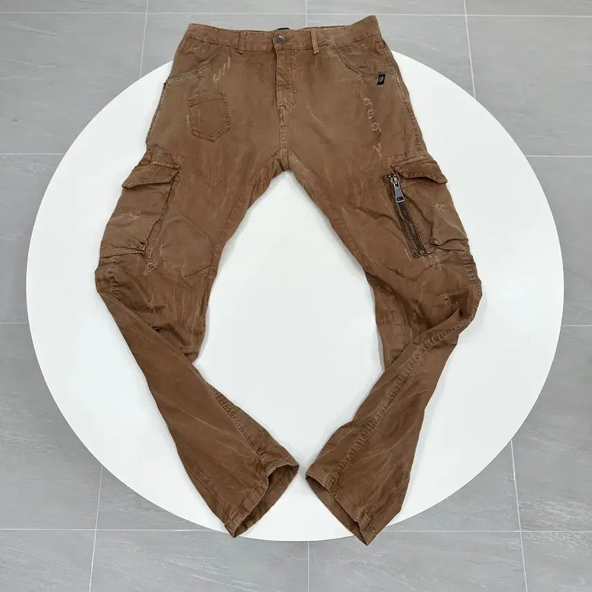 [BUNJANG] LOFT Italian Washed Multi-Pocket Cargo Pants Brown / LOFT 이탈리아 워싱 멀티포켓 카고팬츠 브라운