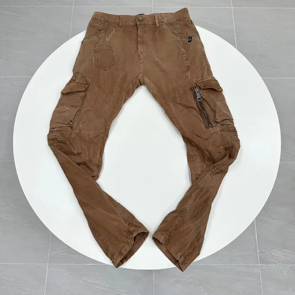 [BUNJANG] LOFT Italian Washed Multi-Pocket Cargo Pants Brown / LOFT 이탈리아 워싱 멀티포켓 카고팬츠 브라운
