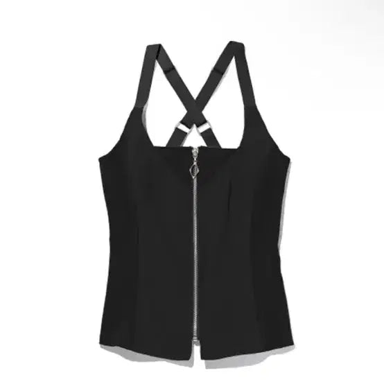 [BUNJANG] Mischief Strap Zip-Up Sleeveless Top / 미스치프 스트랩집업 나시