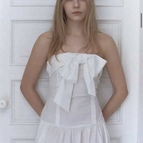 [BUNJANG] Lea Ribbon Pintuck Dress / Lea 르에 리본 핀턱 드레스 (셀프웨딩, 스냅)
