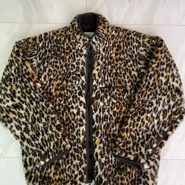 [BUNJANG] Wackomaria 18FW Leopard Fleece Jacket M / 와코마리아 18fw 레오파드 후리스 m