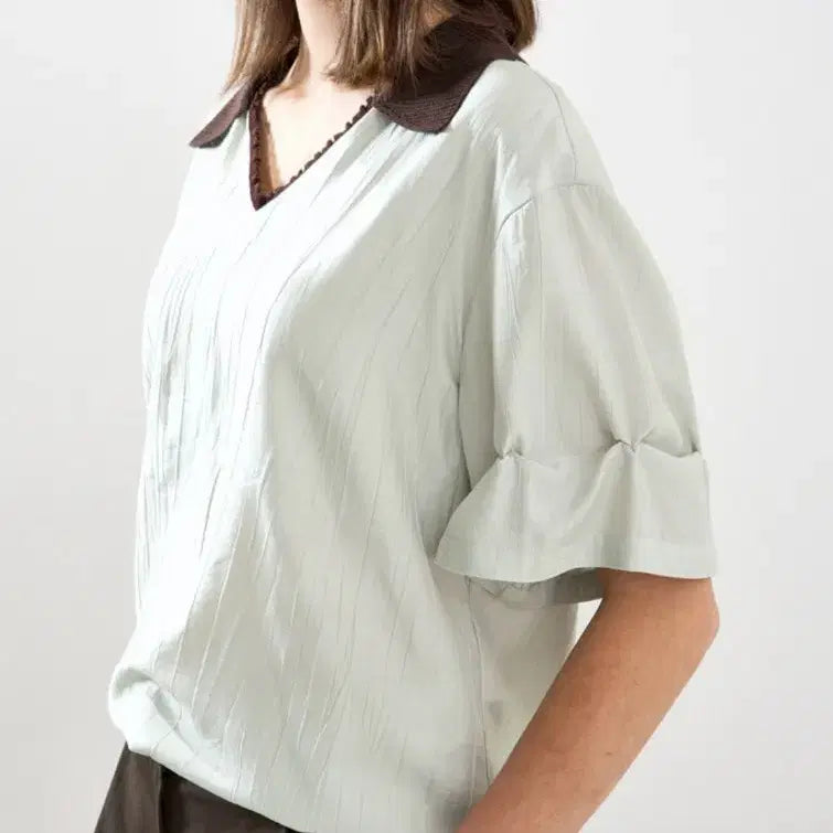 [BUNJANG] System 25SS Cinched Blouse + Banding Shorts Set / 한섬 25ss 시스템 핀치드 조니 블라우스+밴딩 쇼츠 셋트 55
