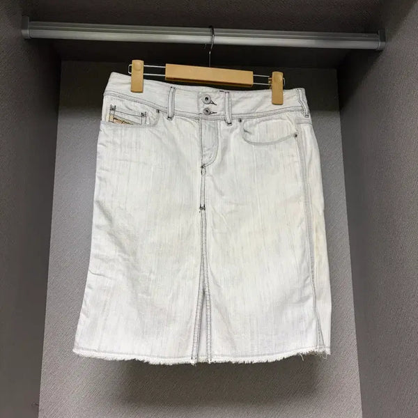[BUNJANG] Diesel White Camouflage Print Skirt / 카라하나 코코모리 카모메산장 스즈코 카메 코네코야 빈티지 디젤 화이트 스커트